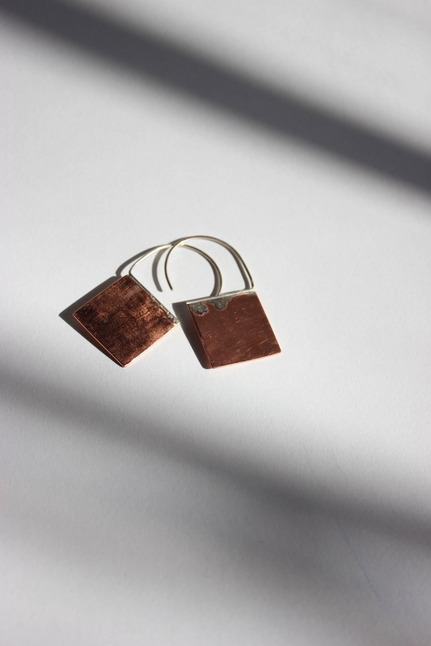 Copper square hoops