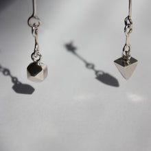 Miss-match pyramid, cuboctahedron drop earrings