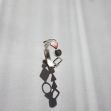 Opal silver and copper ring