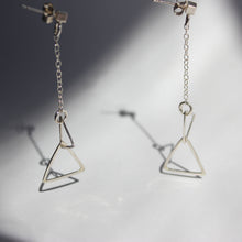 Fine triangle drop earrings