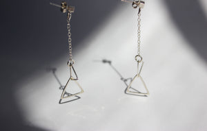 Fine triangle drop earrings