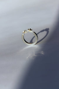 Gold and silver chunky 3D section ring